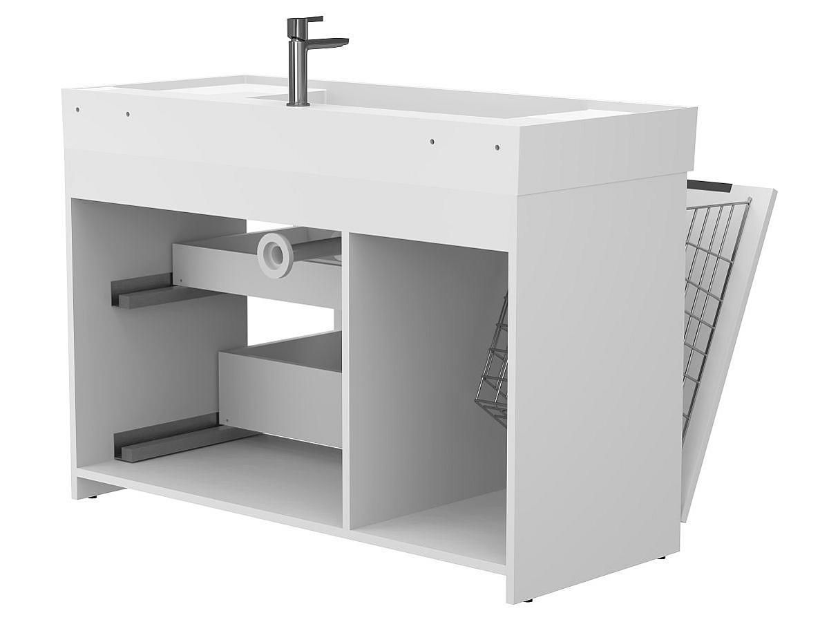 Тумба напольная ALBA Белая с умывальником SOUL 1200