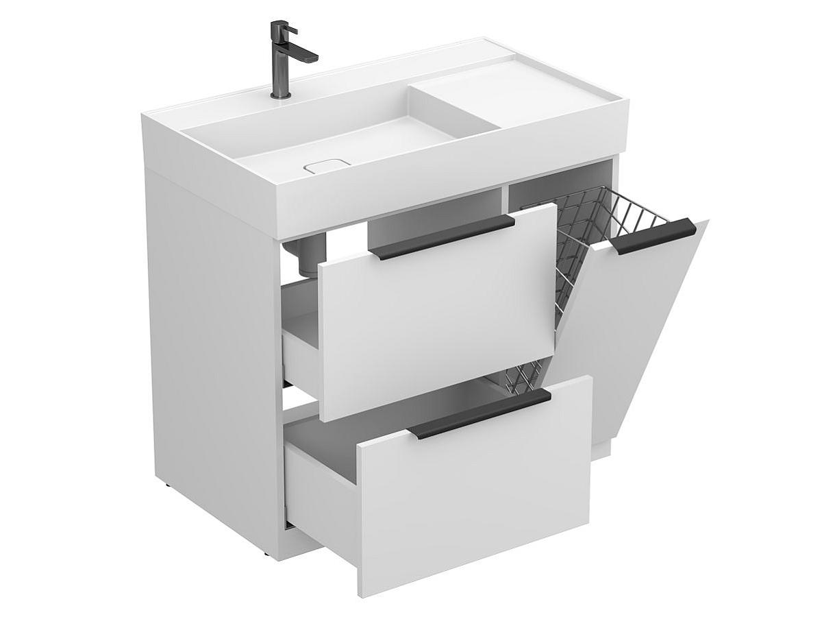 Тумба напольная ALBA Белая с умывальником SOUL 900