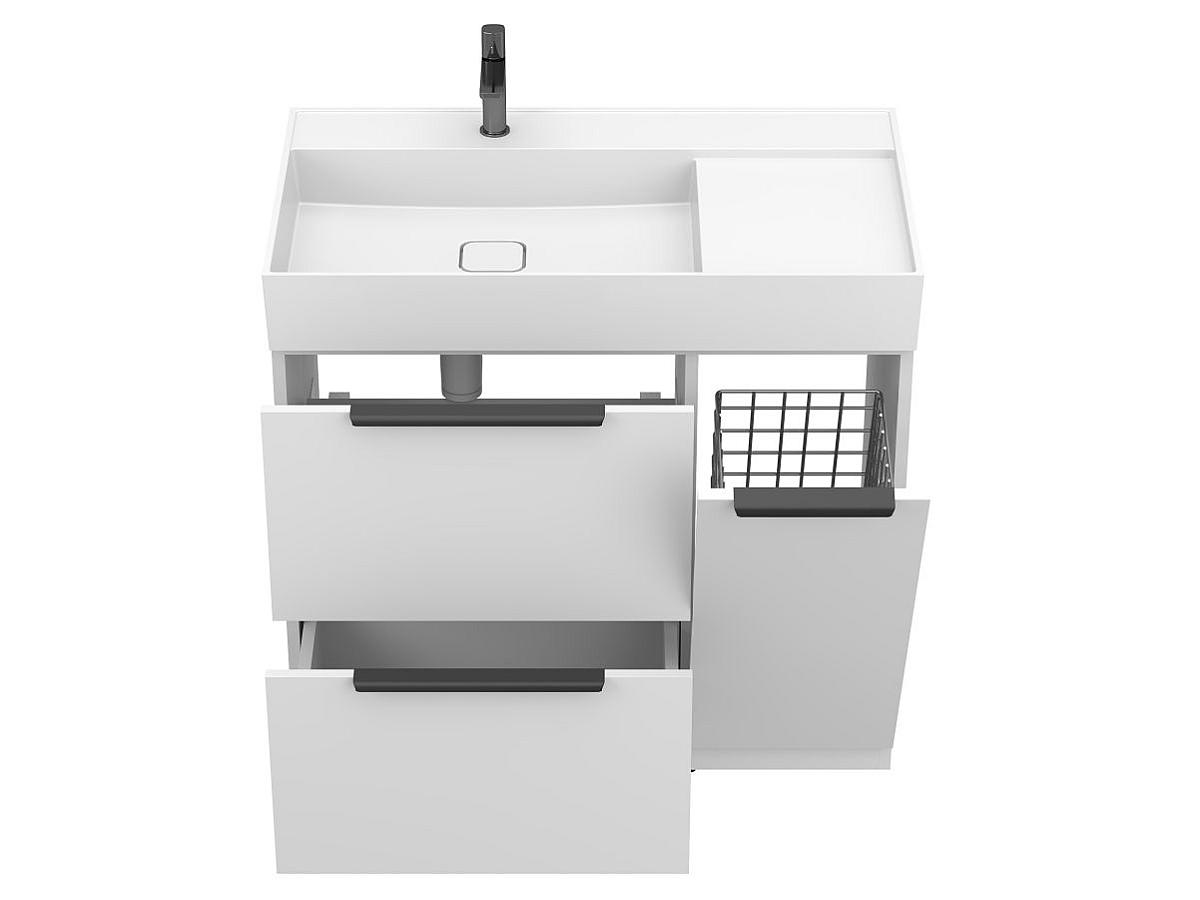 Тумба напольная ALBA Белая с умывальником SOUL 900