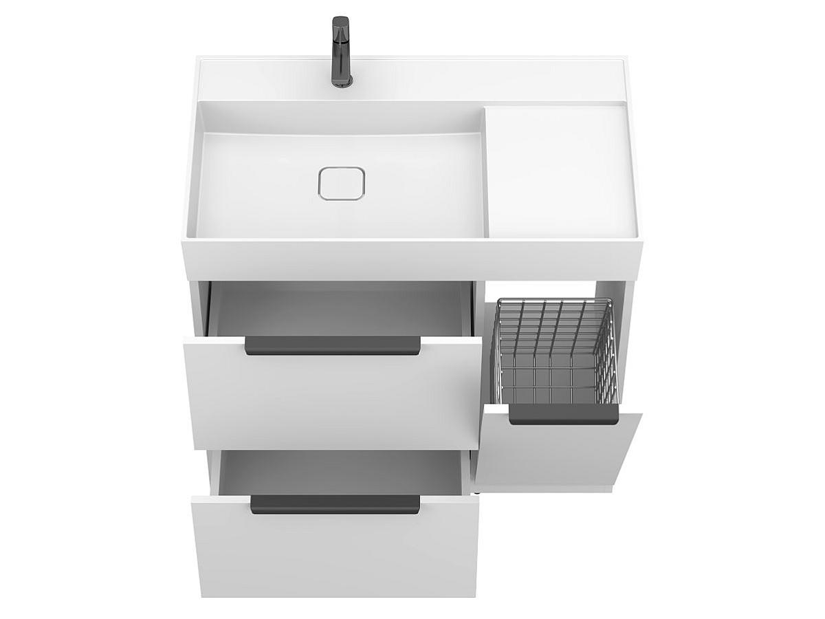 Тумба напольная ALBA Белая с умывальником SOUL 900