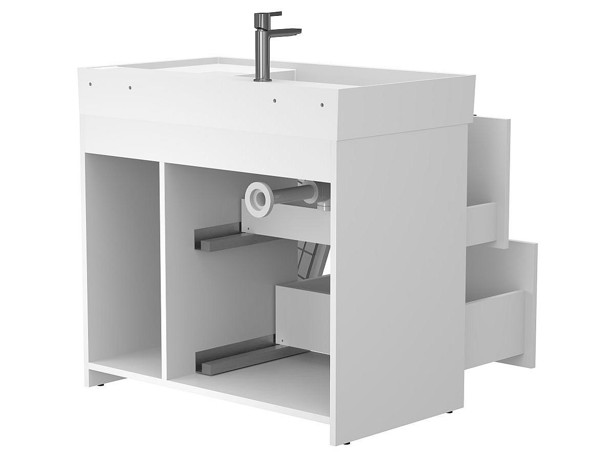 Тумба напольная ALBA Белая с умывальником SOUL 900
