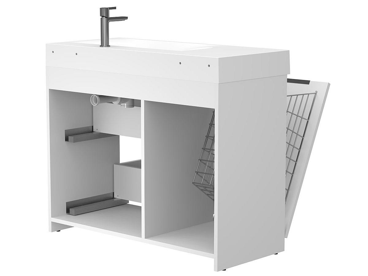 Тумба напольная ALBA Белая с умывальником VIOLA 1000 R