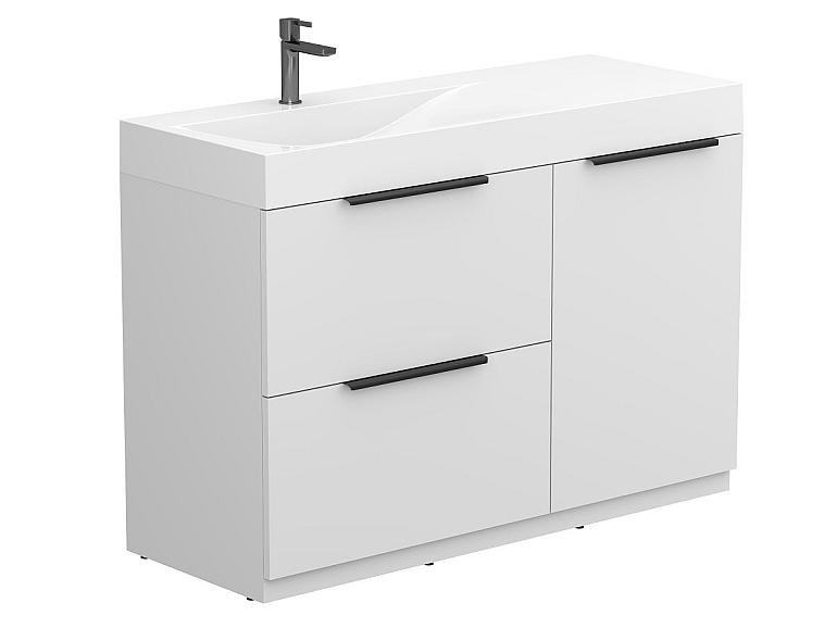 Тумба напольная ALBA Белая с умывальником VIOLA 1200 L