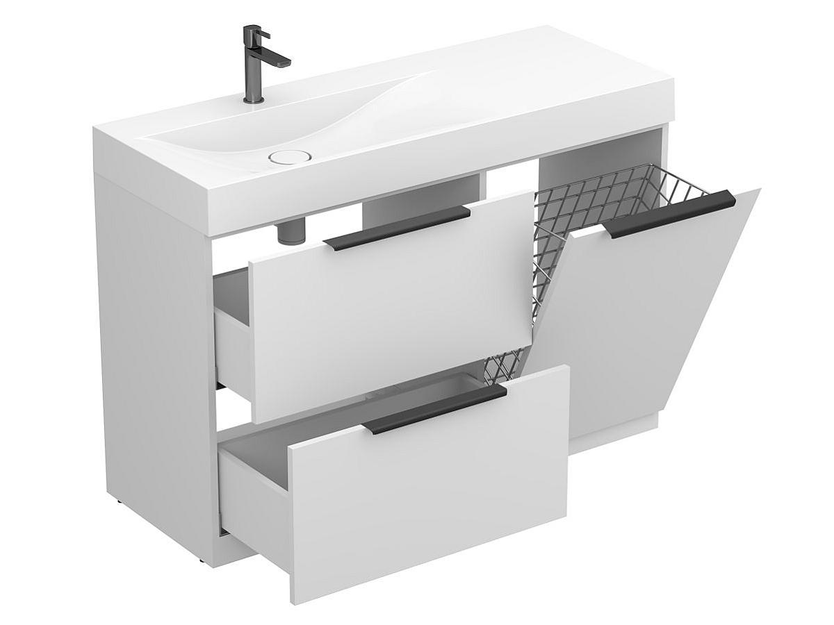 Тумба напольная ALBA Белая с умывальником VIOLA 1200 L