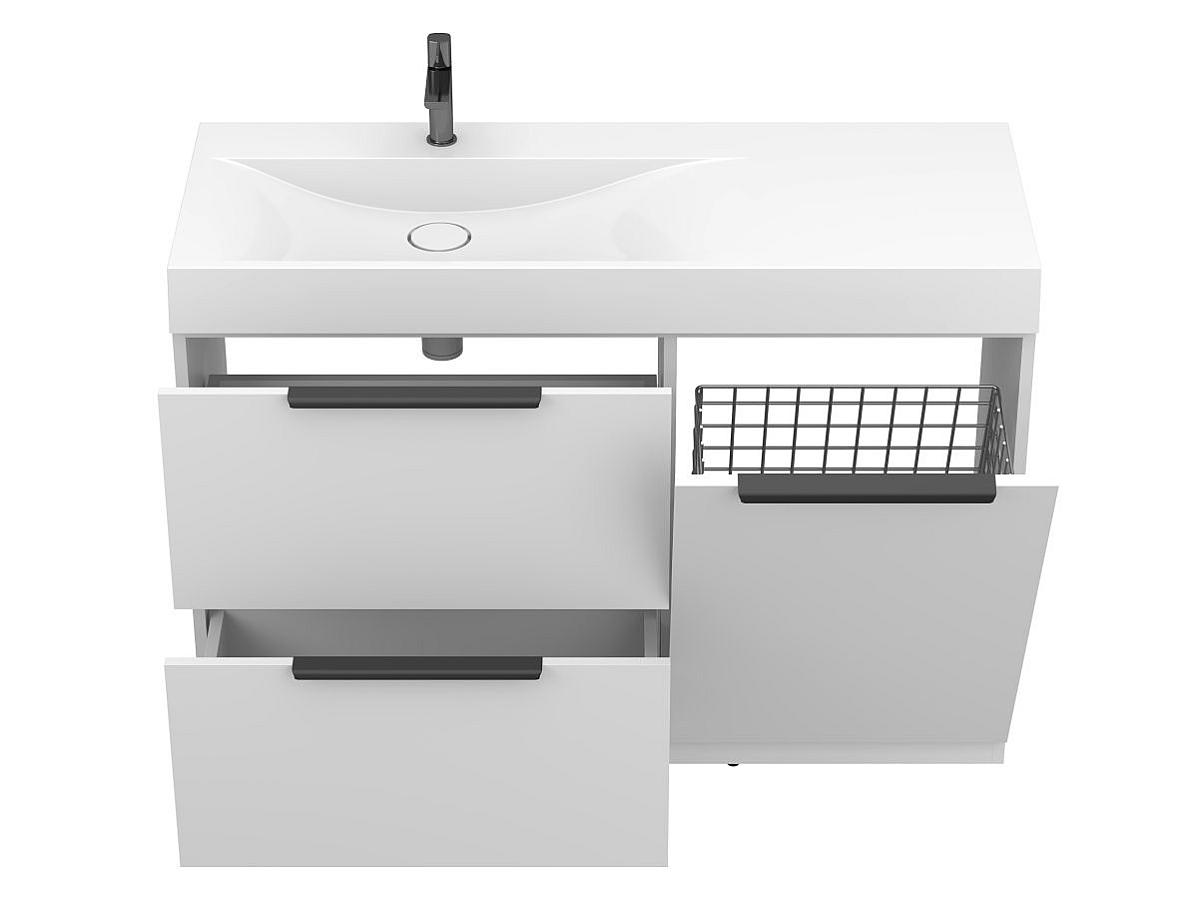 Тумба напольная ALBA Белая с умывальником VIOLA 1200 L