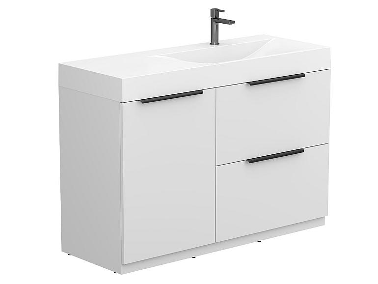 Тумба напольная ALBA Белая с умывальником VIOLA 1200 R