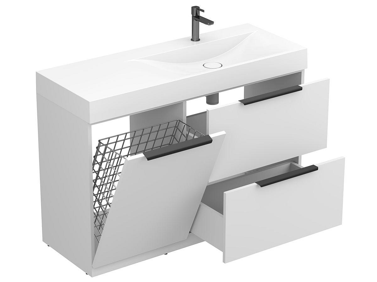 Тумба напольная ALBA Белая с умывальником VIOLA 1200 R