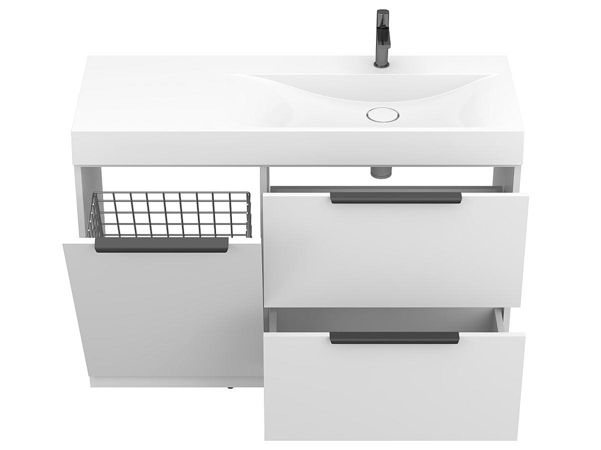 Тумба напольная ALBA Белая с умывальником VIOLA 1200 R