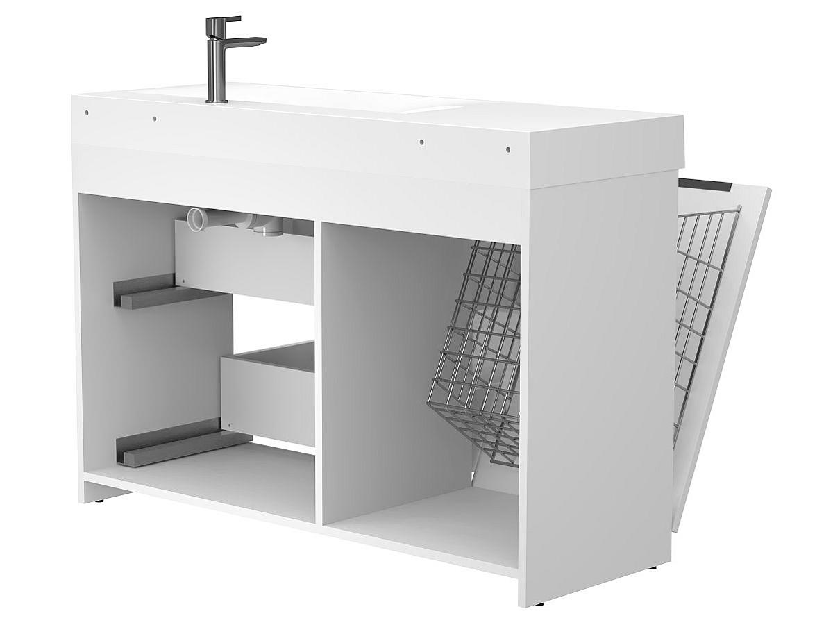 Тумба напольная ALBA Белая с умывальником VIOLA 1200 R