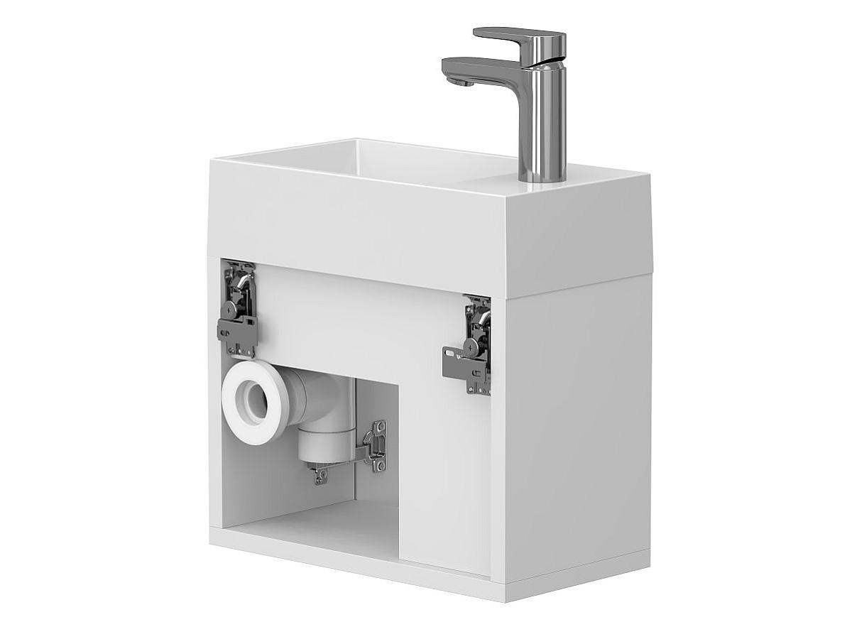 Тумба підвісна AURA біла матова з умивальником COPPER 400