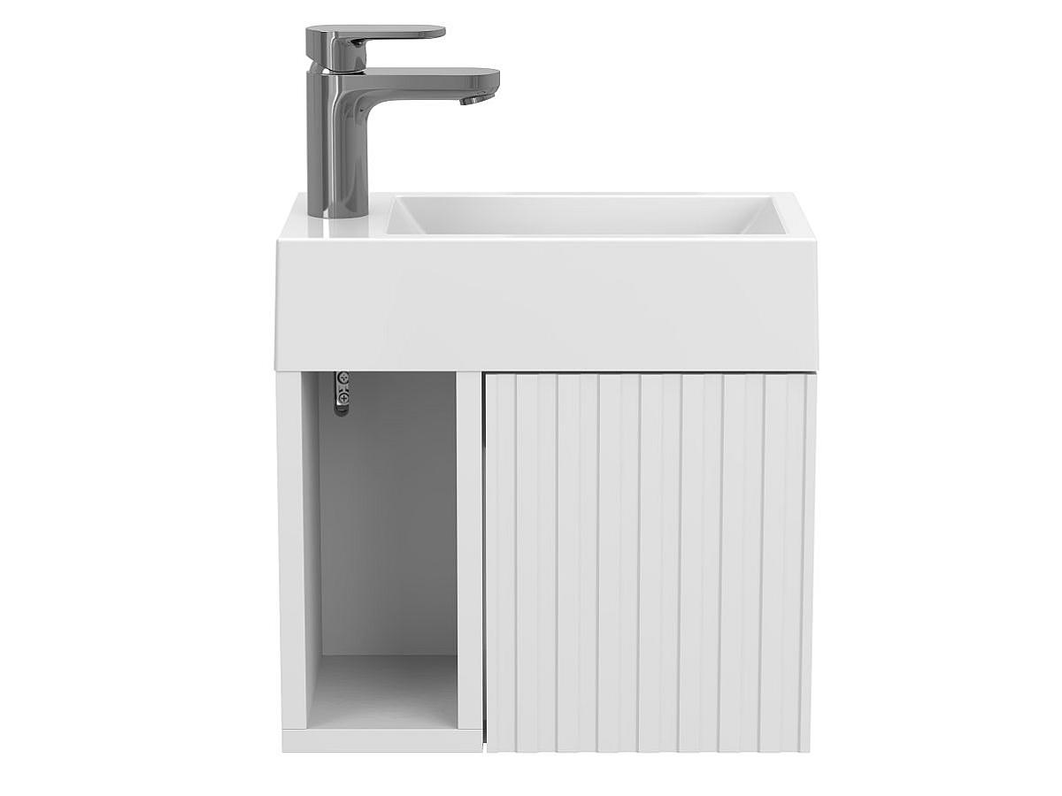 Тумба підвісна AURA біла матова з умивальником FARO