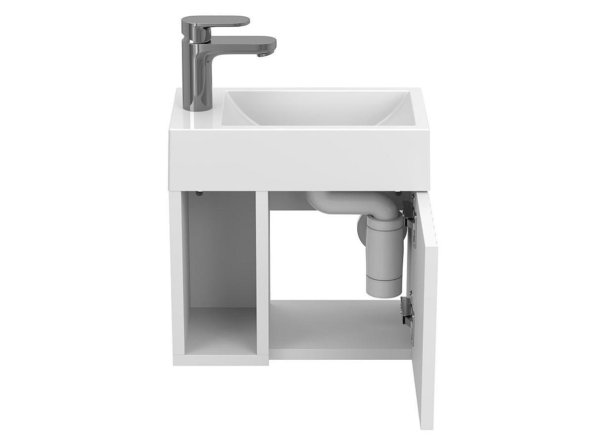 Тумба підвісна AURA біла матова з умивальником FARO