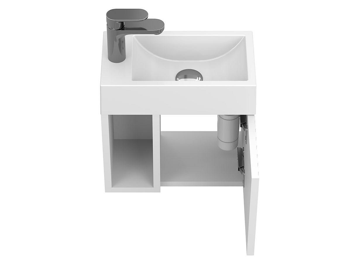 Тумба підвісна AURA біла матова з умивальником FARO
