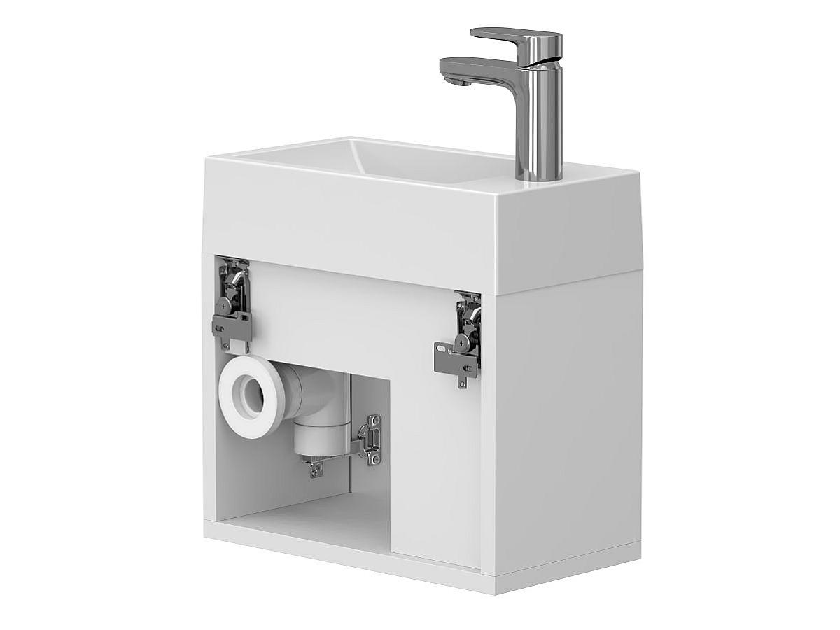 Тумба підвісна AURA біла матова з умивальником FARO