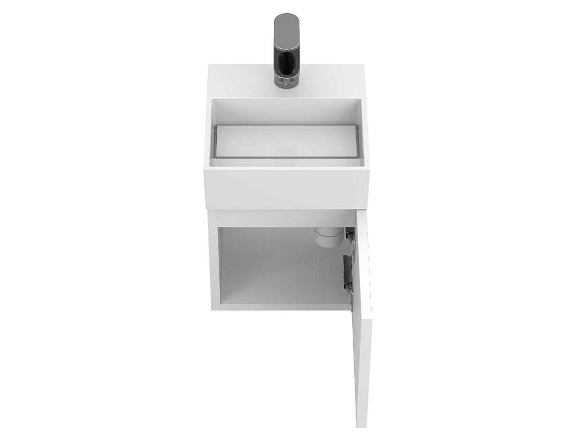 Тумба підвісна AURA біла матова з умивальником TONI 300