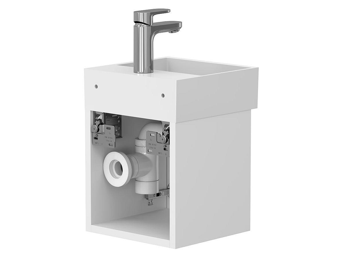 Тумба підвісна AURA біла матова з умивальником TONI 300