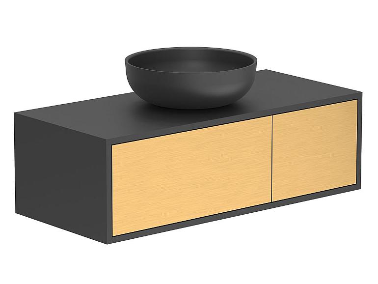 Тумба підвісна CLOUD 1000 Пікасо золото з умивальником MOON