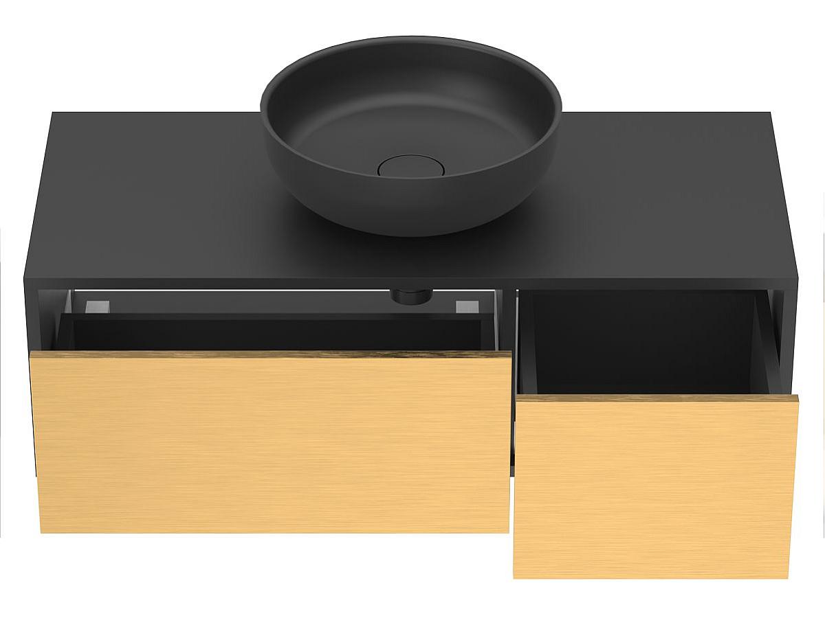 Тумба подвесная CLOUD 1000 Пикассо золото с умывальником MOON