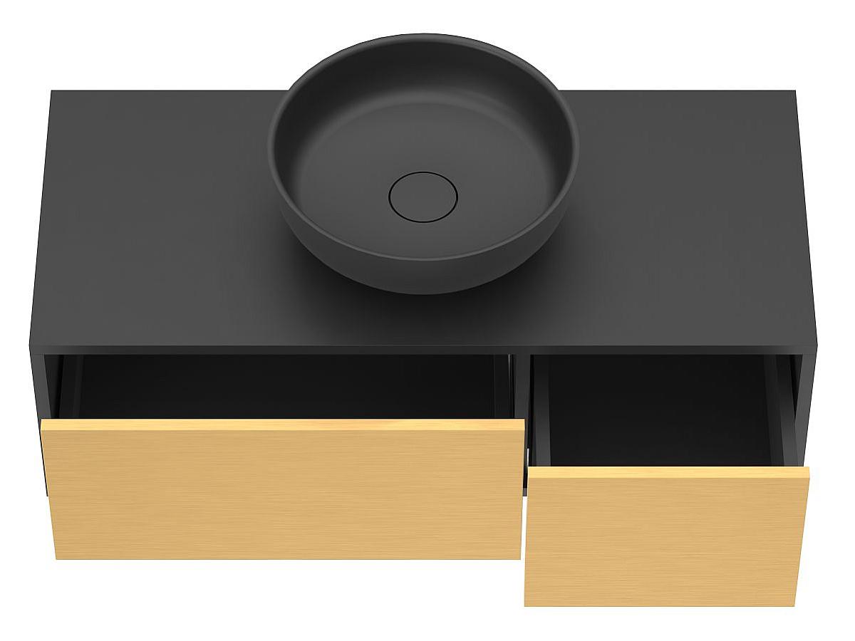 Тумба подвесная CLOUD 1000 Пикассо золото с умывальником MOON