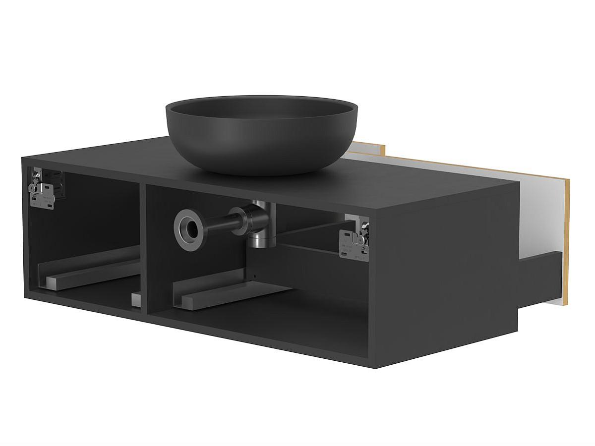 Тумба подвесная CLOUD 1000 Пикассо золото с умывальником MOON