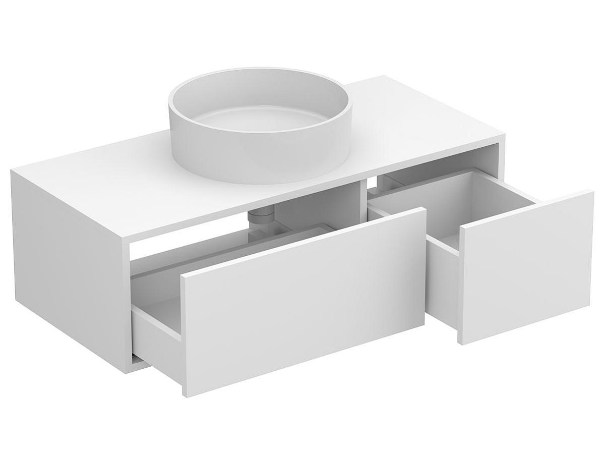 Тумба підвісна CLOUD 1000 Біла матова з умивальником BERGAMO