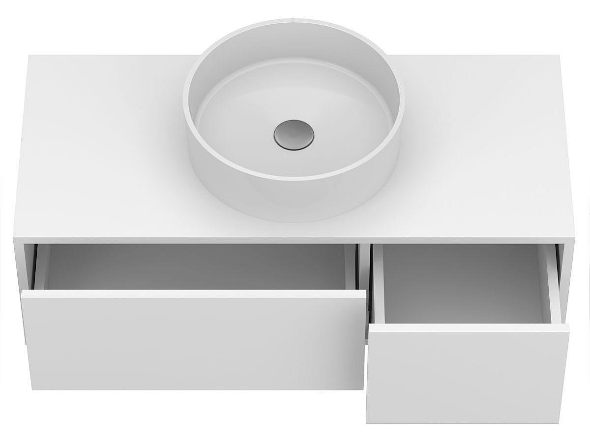 Тумба підвісна CLOUD 1000 Біла матова з умивальником BERGAMO