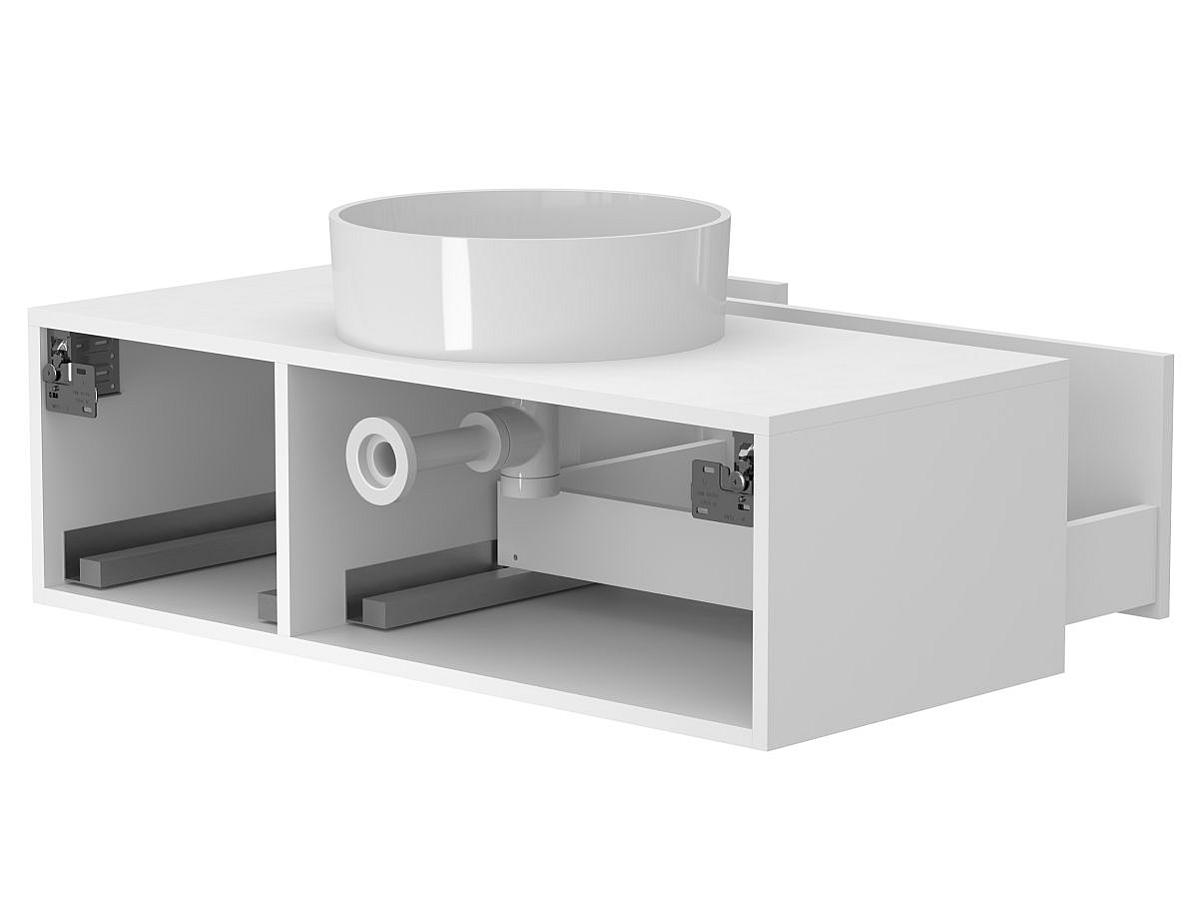 Тумба підвісна CLOUD 1000 Біла матова з умивальником BERGAMO