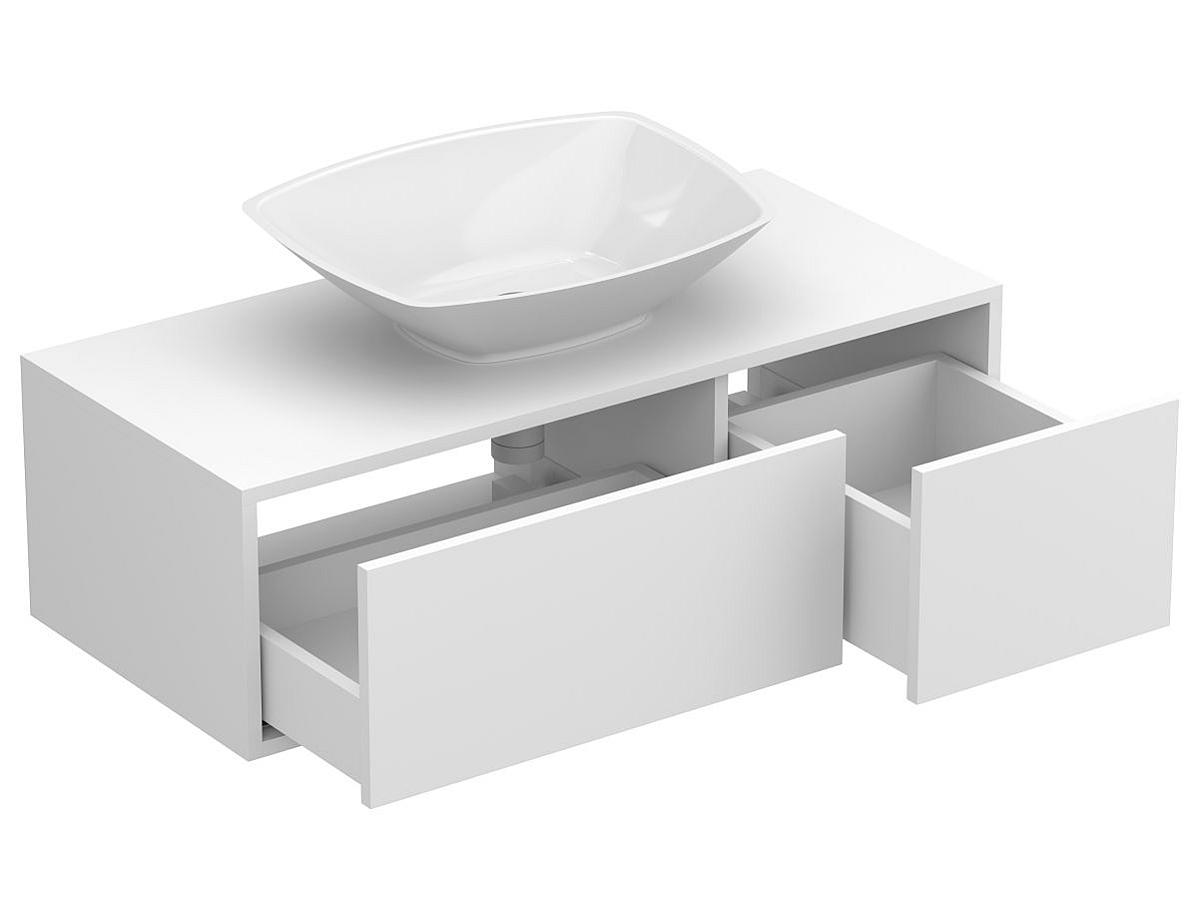 Тумба підвісна CLOUD 1000 Біла матова з умивальником LEX S
