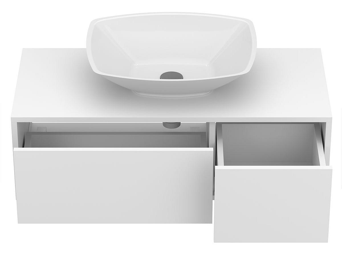 Тумба підвісна CLOUD 1000 Біла матова з умивальником LEX S