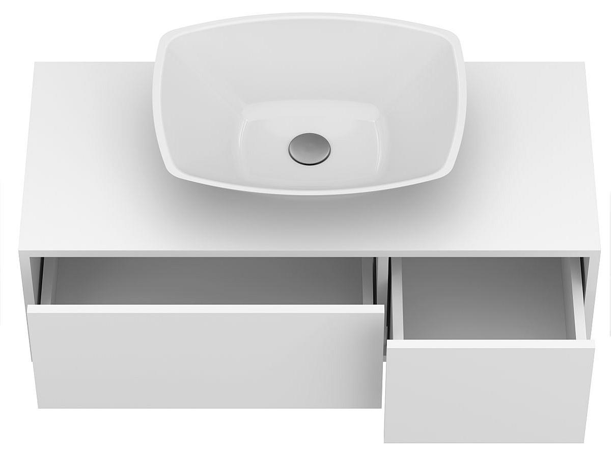 Тумба підвісна CLOUD 1000 Біла матова з умивальником LEX S