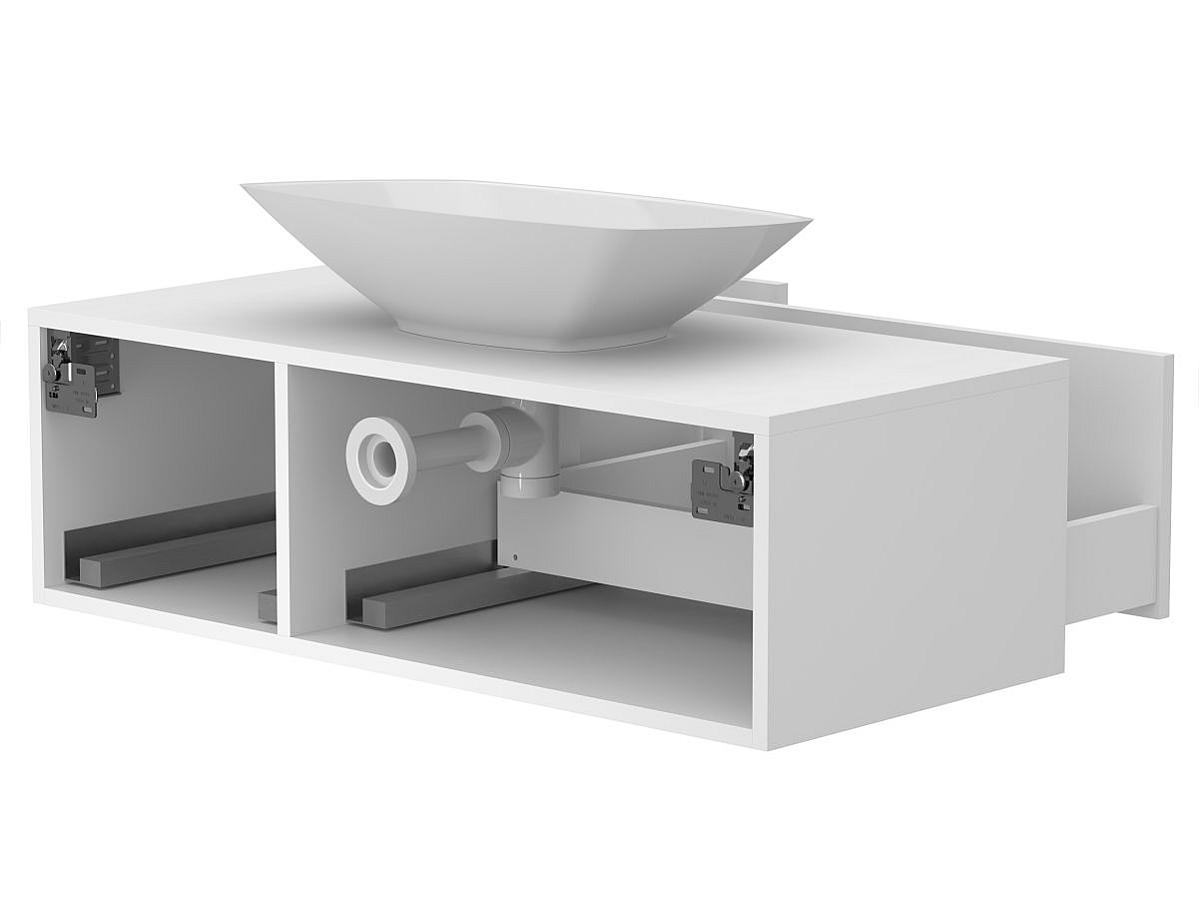 Тумба підвісна CLOUD 1000 Біла матова з умивальником LEX S
