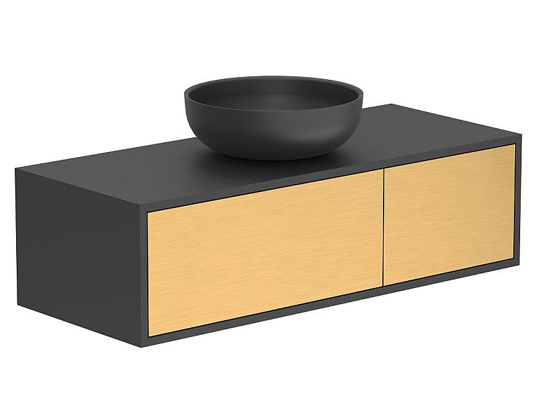 Тумба підвісна CLOUD 1100 Пікасо золото з умивальником MOON