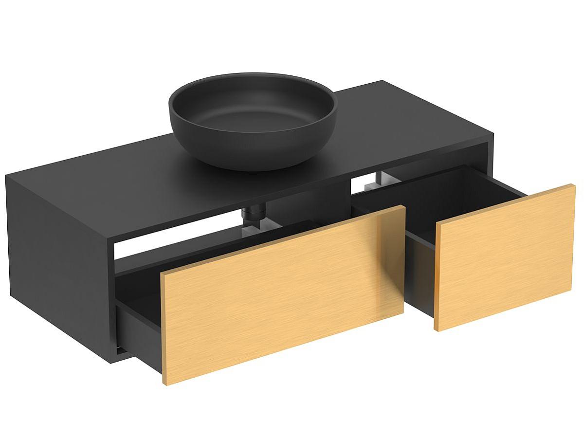 Тумба подвесная CLOUD 1100 Пикассо золото с умывальником MOON