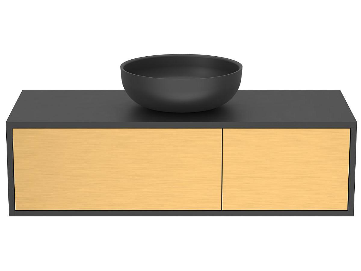 Тумба подвесная CLOUD 1100 Пикассо золото с умывальником MOON