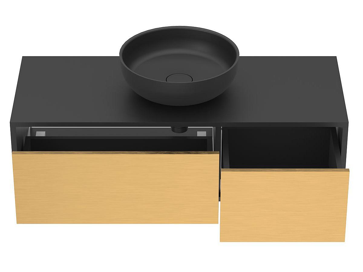 Тумба подвесная CLOUD 1100 Пикассо золото с умывальником MOON