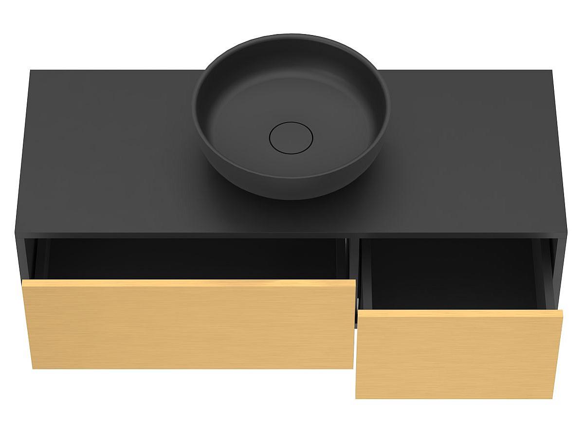 Тумба подвесная CLOUD 1100 Пикассо золото с умывальником MOON