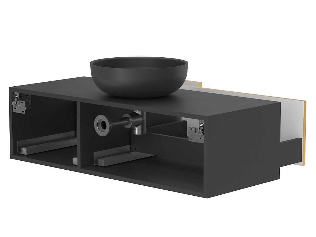 Тумба подвесная CLOUD 1100 Пикассо золото с умывальником MOON