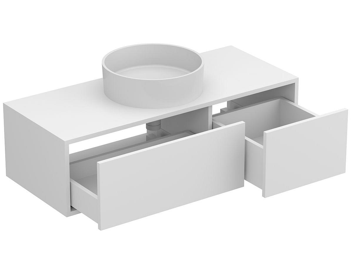 Тумба підвісна CLOUD 1100 Біла матова з умивальником BERGAMO