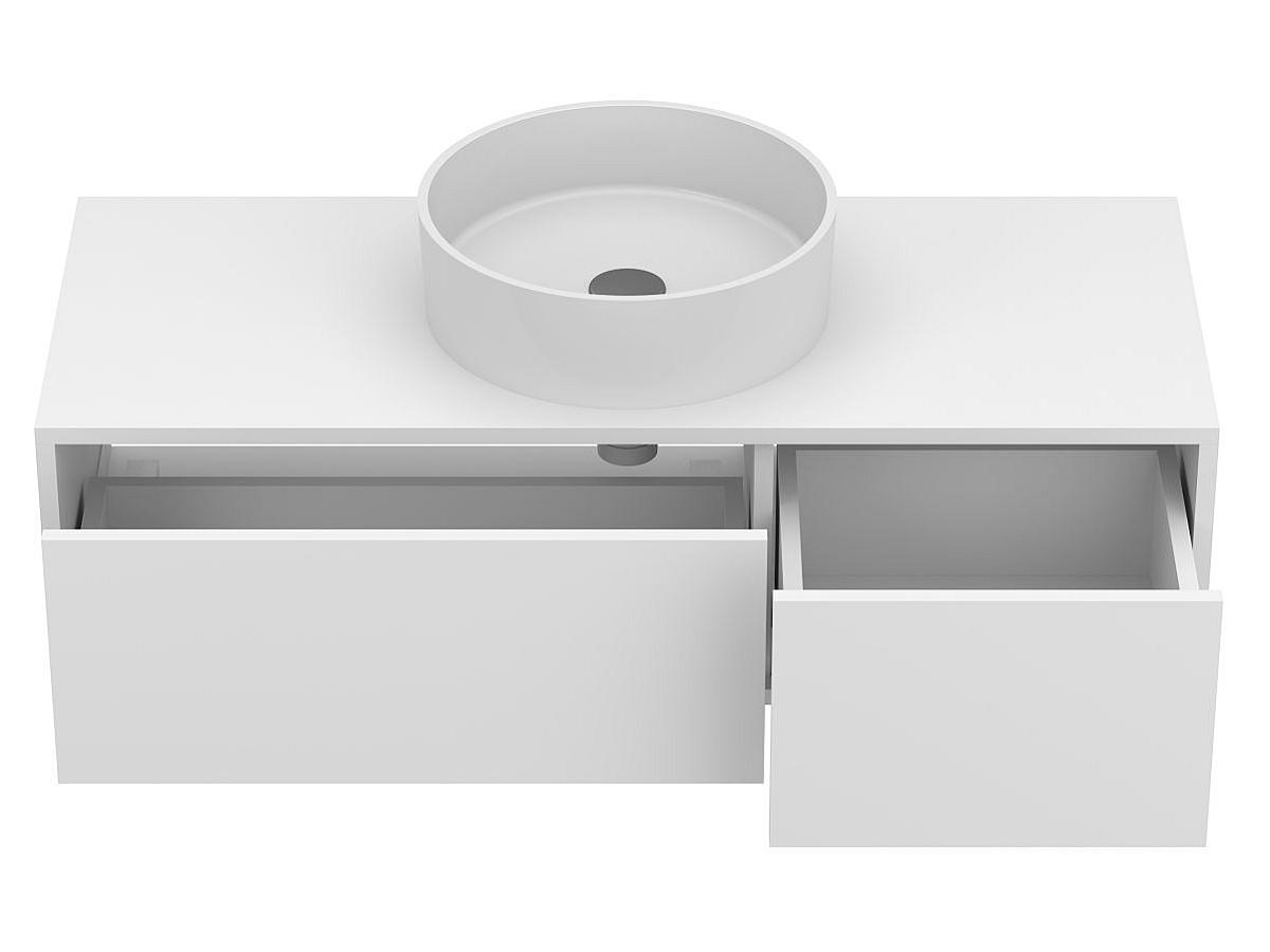 Тумба підвісна CLOUD 1100 Біла матова з умивальником BERGAMO