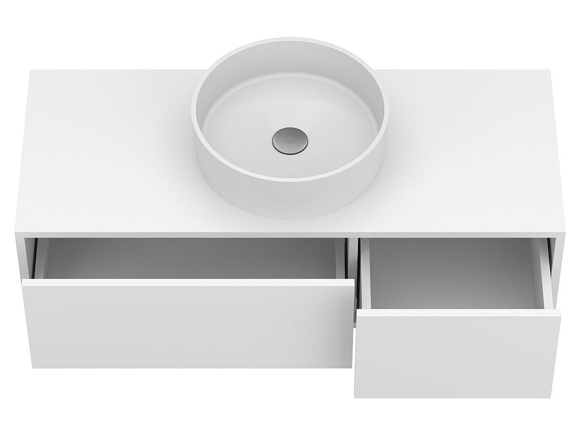 Тумба підвісна CLOUD 1100 Біла матова з умивальником BERGAMO