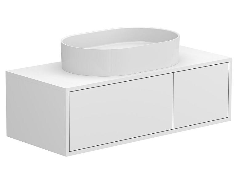Тумба підвісна CLOUD 1100 Біла матова з умивальником KIRA