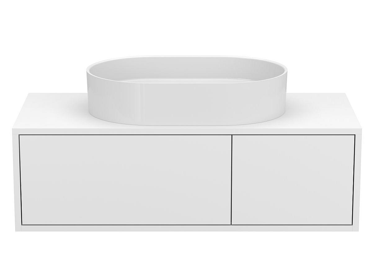 Тумба підвісна CLOUD 1100 Біла матова з умивальником KIRA