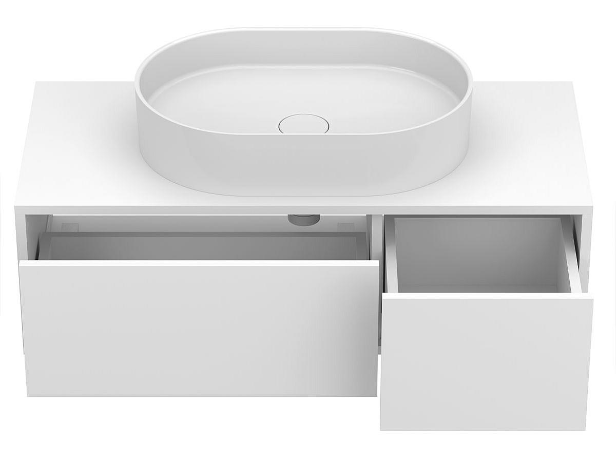 Тумба підвісна CLOUD 1100 Біла матова з умивальником KIRA