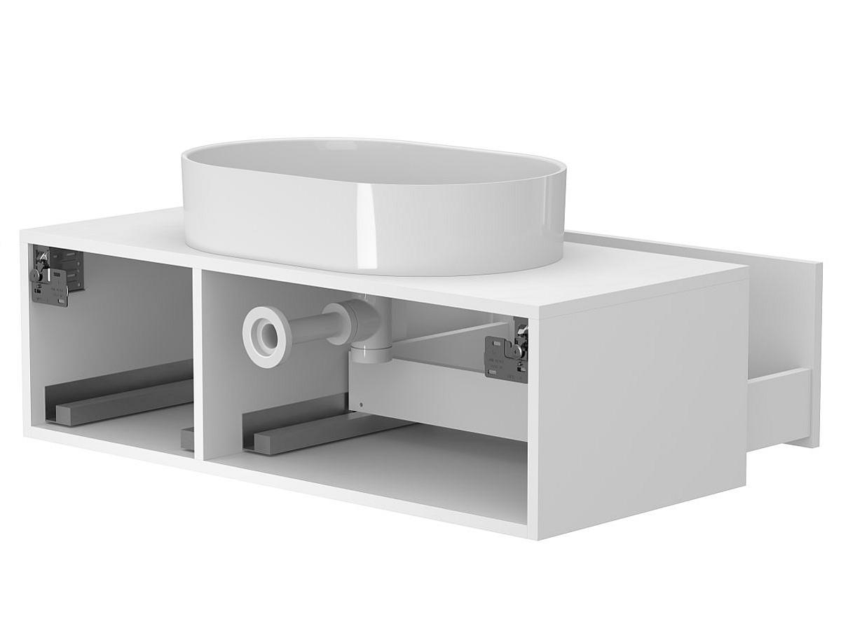 Тумба підвісна CLOUD 1100 Біла матова з умивальником KIRA