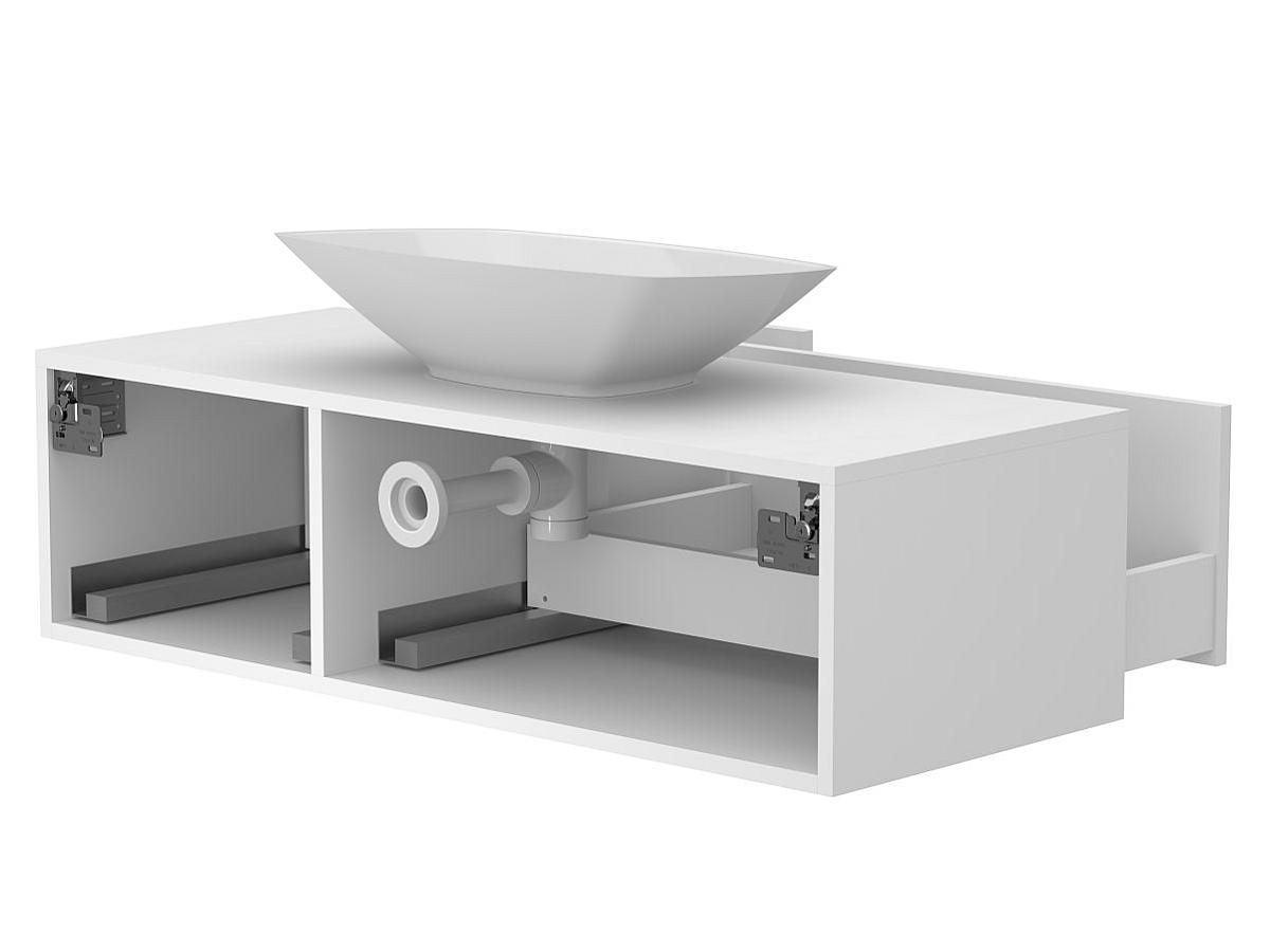 Тумба підвісна CLOUD 1100 Біла матова з умивальником LEX S