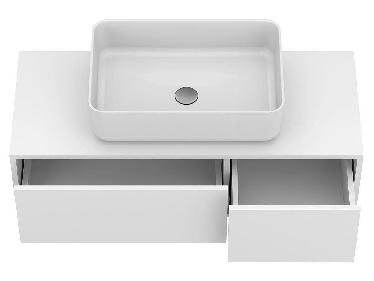 Тумба подвесная CLOUD 1100 Белая матовая с умывальником SAN MARTIN