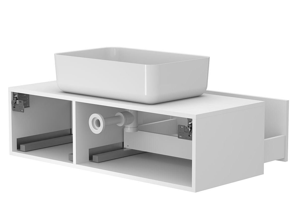 Тумба подвесная CLOUD 1100 Белая матовая с умывальником SAN MARTIN
