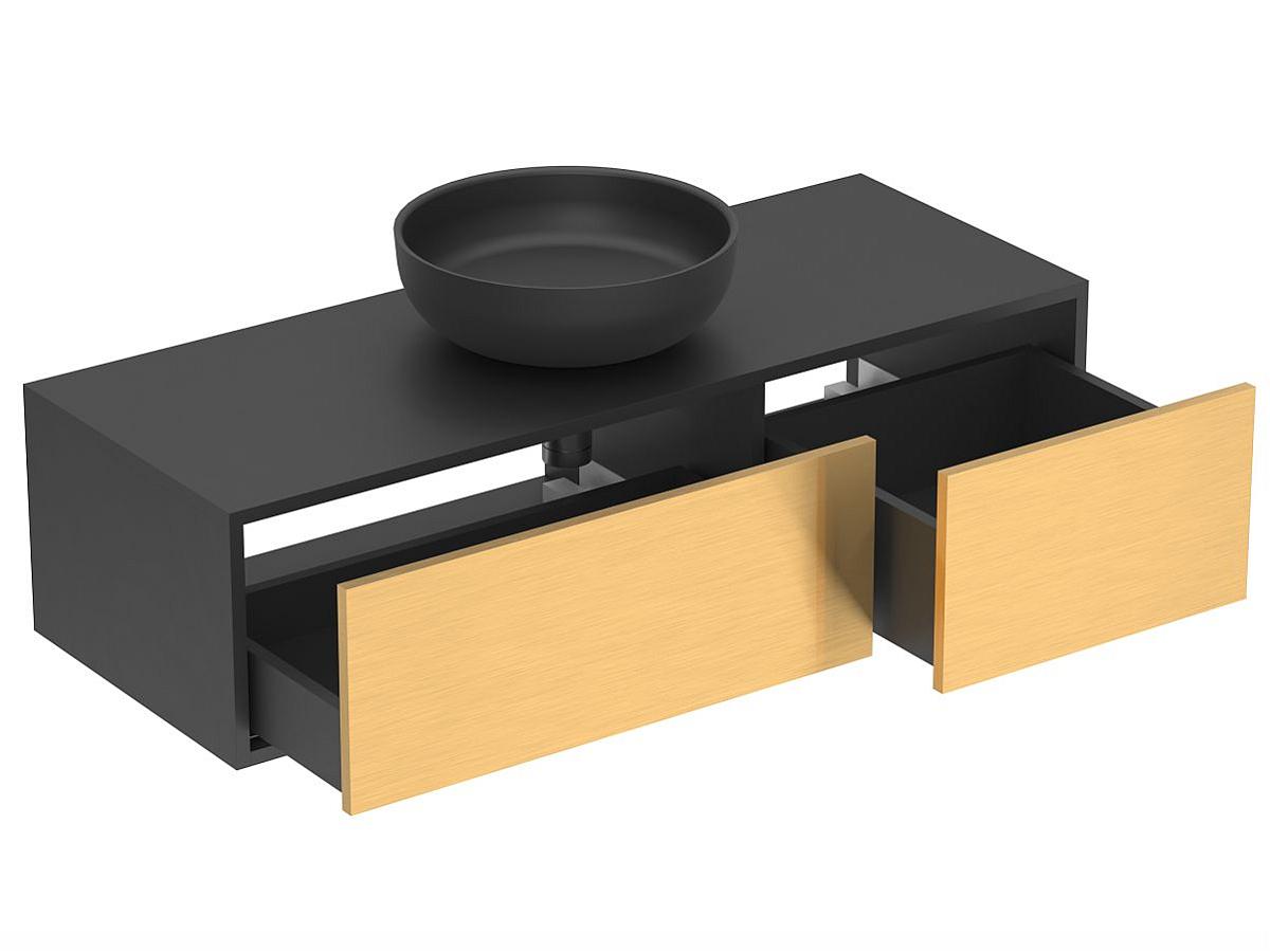 Тумба подвесная CLOUD 1200 Пикассо золото с умывальником MOON