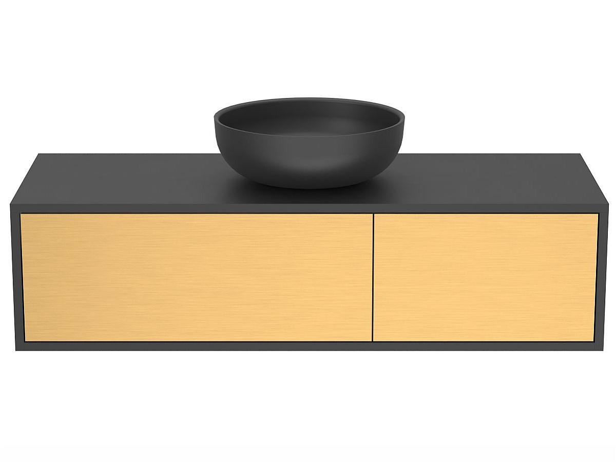 Тумба подвесная CLOUD 1200 Пикассо золото с умывальником MOON