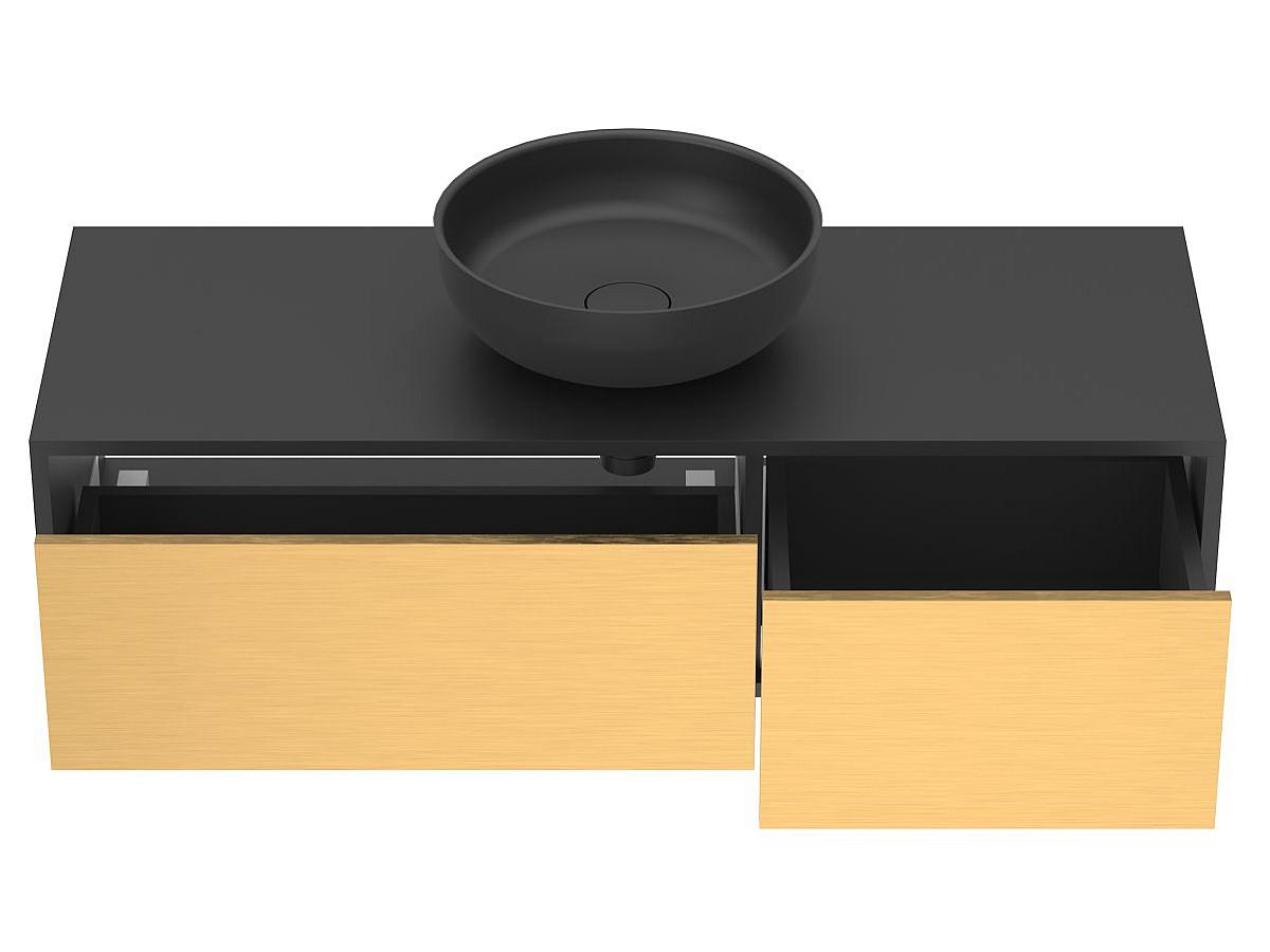 Тумба подвесная CLOUD 1200 Пикассо золото с умывальником MOON